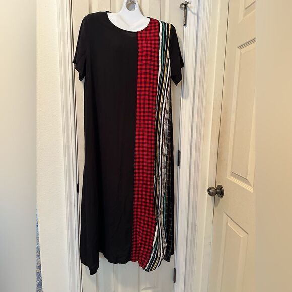 SHEIN,  a line one extra dress – plaid striped pattern on one side, - Picture 1 of 6